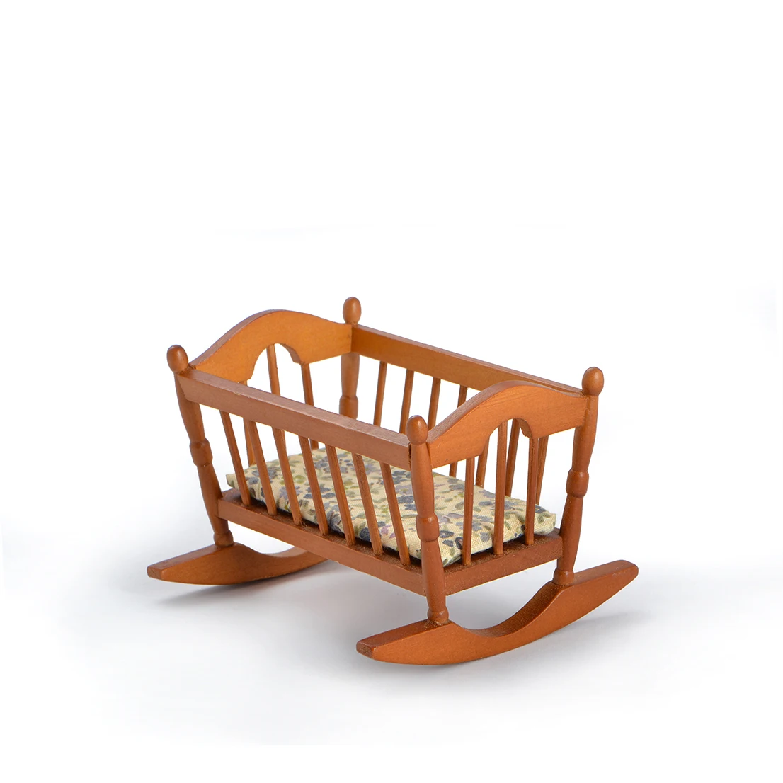 Dollhouse Nursery Furniture Baby Crib 1:12 Scale Mini Doll Bed Miniature Doll House Accessories