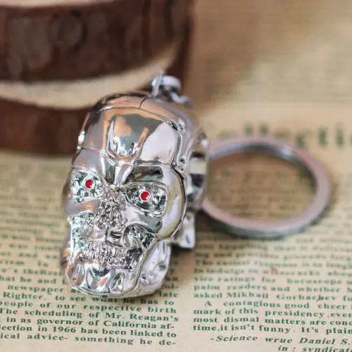 Movie Peripheral The Terminator Heads Metal Keychain Key Ring Pendant Gift