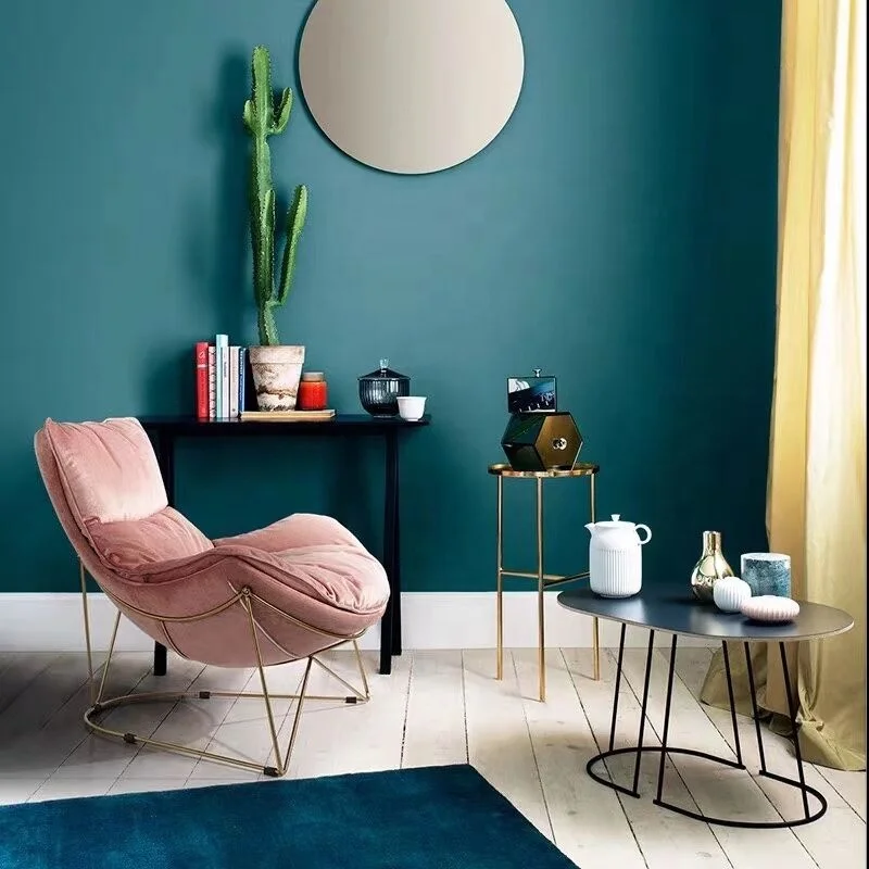 custom made fabric leisure sofa chair fiberglass ball shape chairs metal steel frame modern comfortable soft accent chair