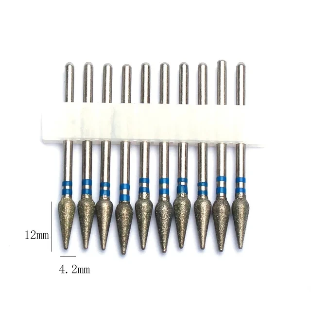 10pc Milling Cutters Set Diamond Nail Drill Bits Electric Manicure Files Gel Polish Tools Kits Nail Art Accessories