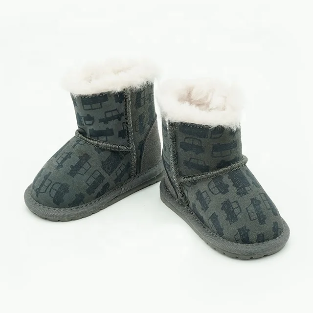 Warmlab custom made personalized fashion leather/suede/genuine wool boots for Babies