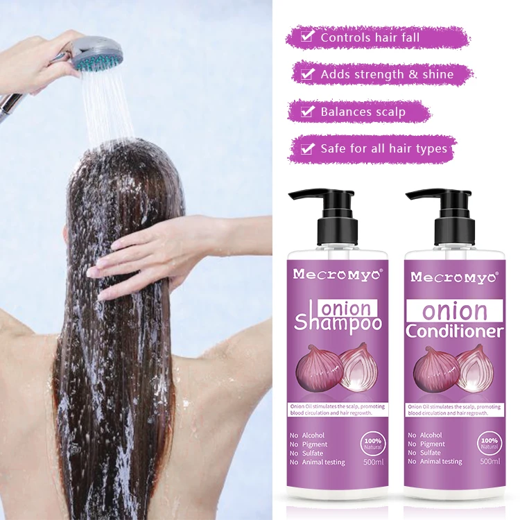 OEM/ODM Hair Care 500ml Onion Hair Fall Control Shampoo with Onion Oil &Plant Keratin Hair Loss Shampoo