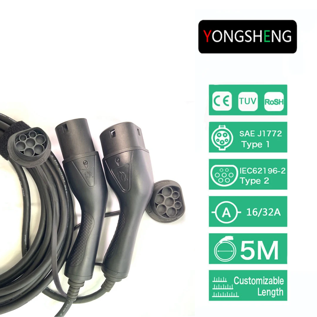 CE TUV Certificated Type 2 to Type 2 EV Charging Cable 32A Electric Car Charging Cable Type 2 Charger Cable