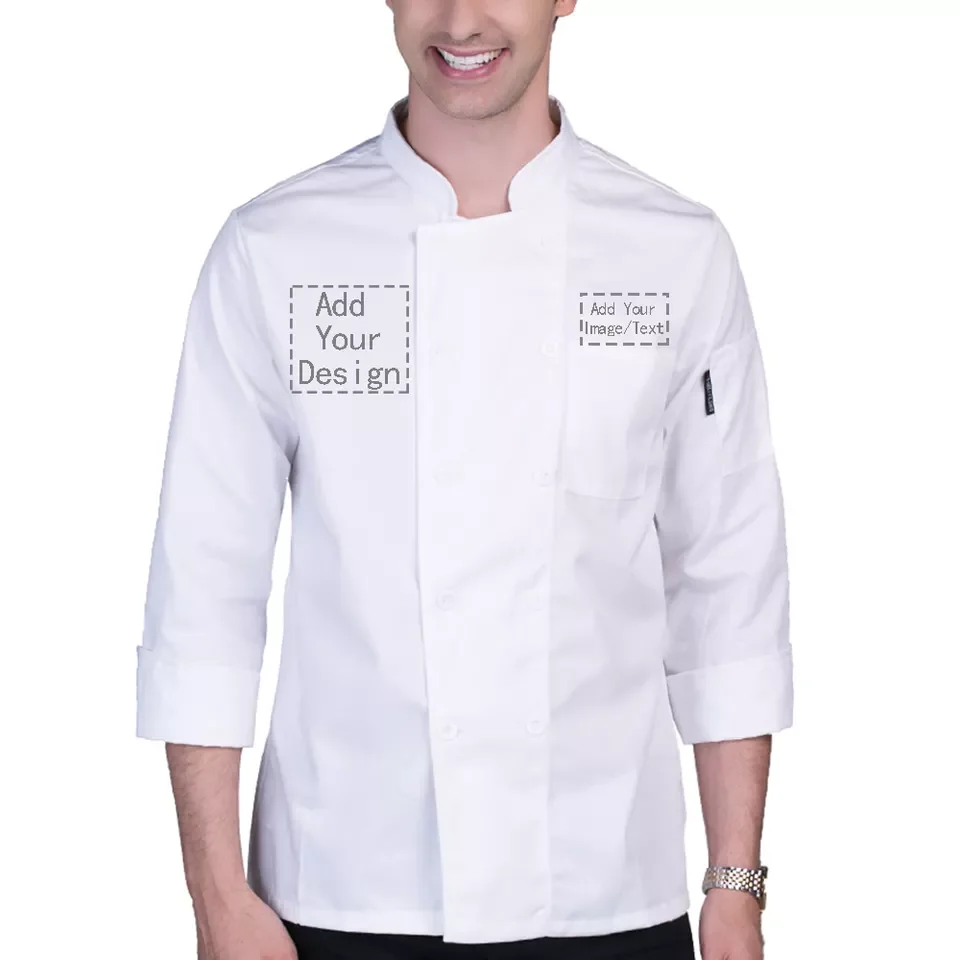 Custom High Quality Long Sleeve Stand Collar Hotel Restaurant Service Staff Uniform Sushi Chef Uniform For Men