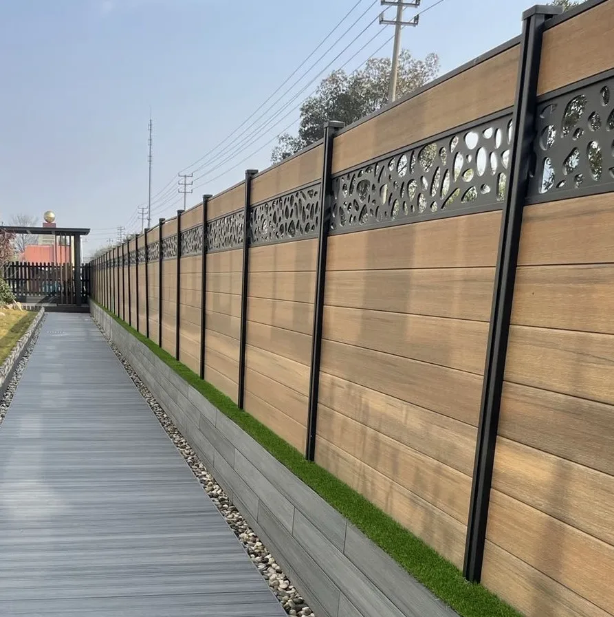 Muddy Ground Eco-Friendly Sturdy Classic Windproof Fireproof Stable Private Wood Plastic Composite WPC Garden Fence