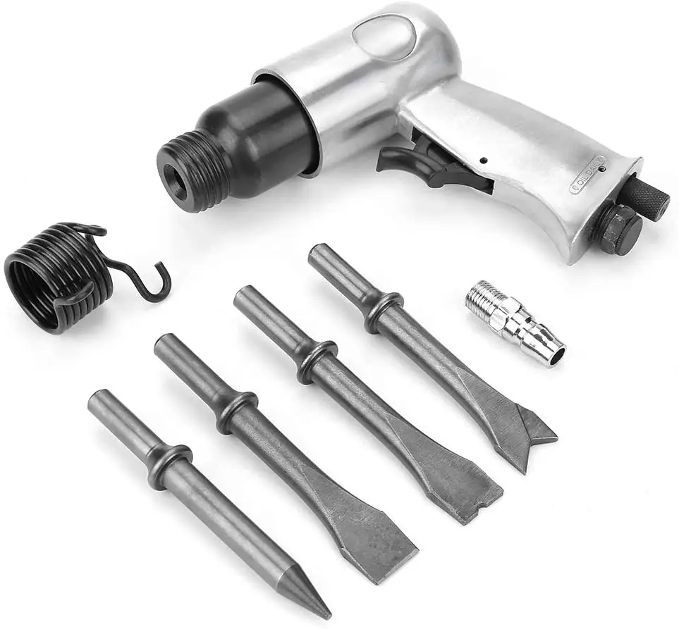 150mm Pneumatic Shovel Round/Hex Handle Air Hammer Set 7PCS Pneumatic Air Scraper Kit