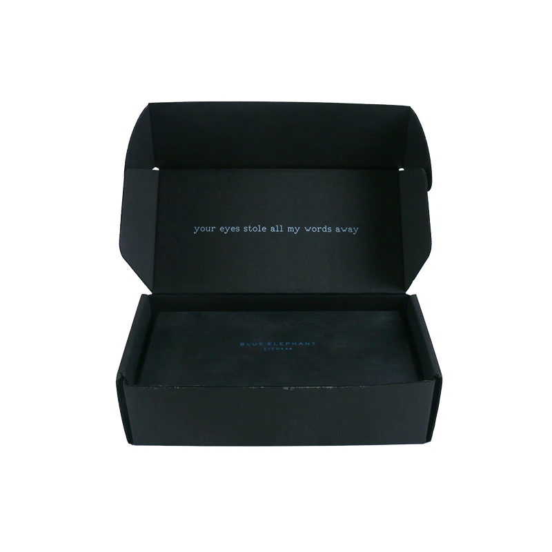 Manufacture Customized Logo Colored Cardboard Cartons Corrugated Large Mayte Black Shipping Zipper Mailer Box For Cloth