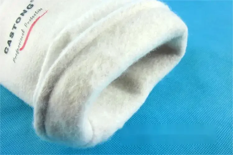 Stock200 Degree Celsius Contact Heat Resisting CASTONG White Polyester Felt Heat Resistant Safety Working Gloves for Welding