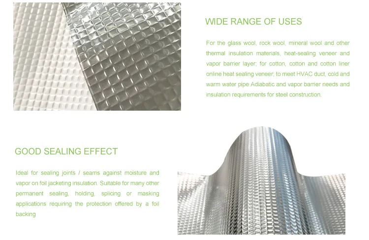 excellent thermal insulation material  5*5 embossed aluminum foil AL PET for rubber foam
