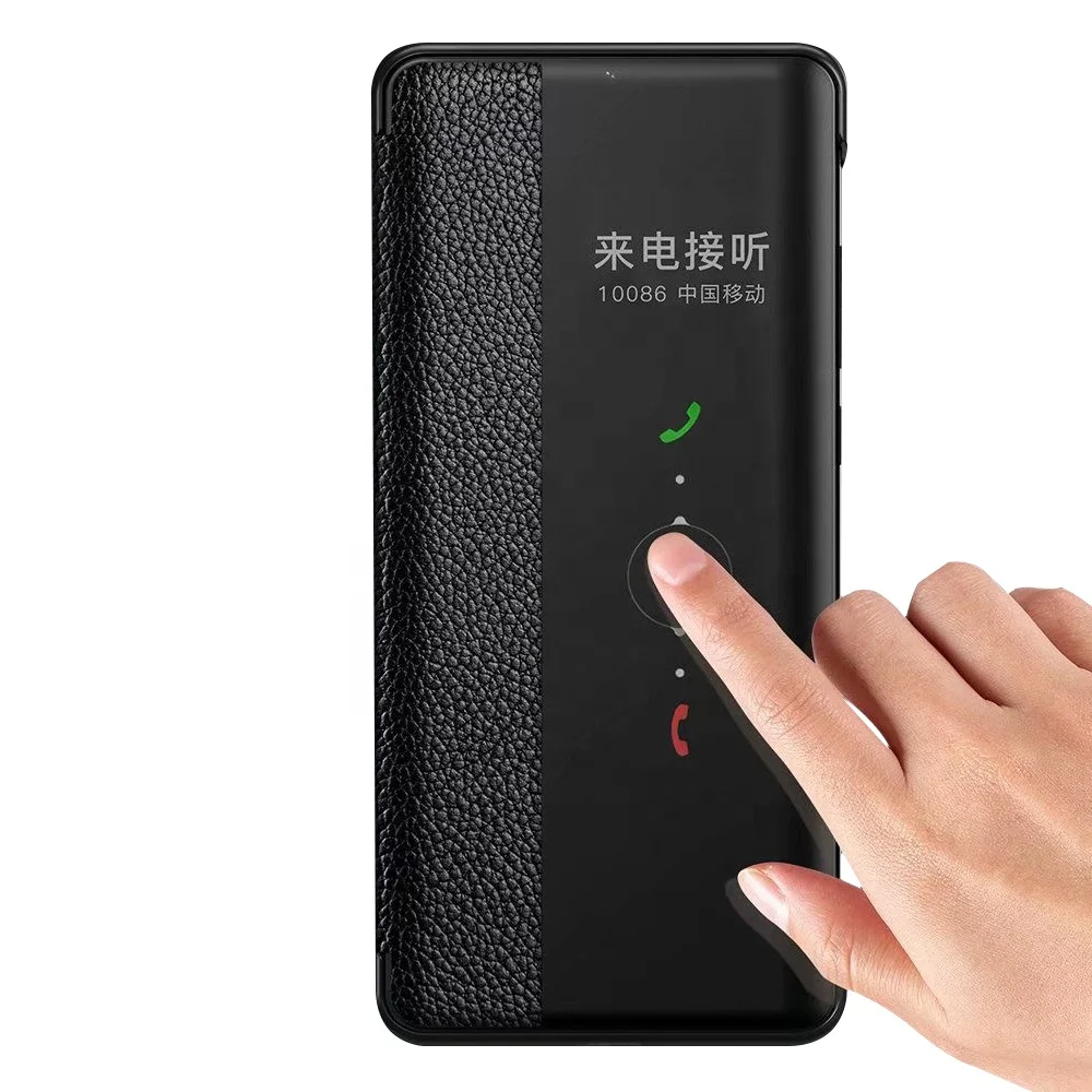 
Hot Sale For Huawei P40 Case Smart View Window Leather Flip Cover Case with Auto Sleep/Wake-up Function 