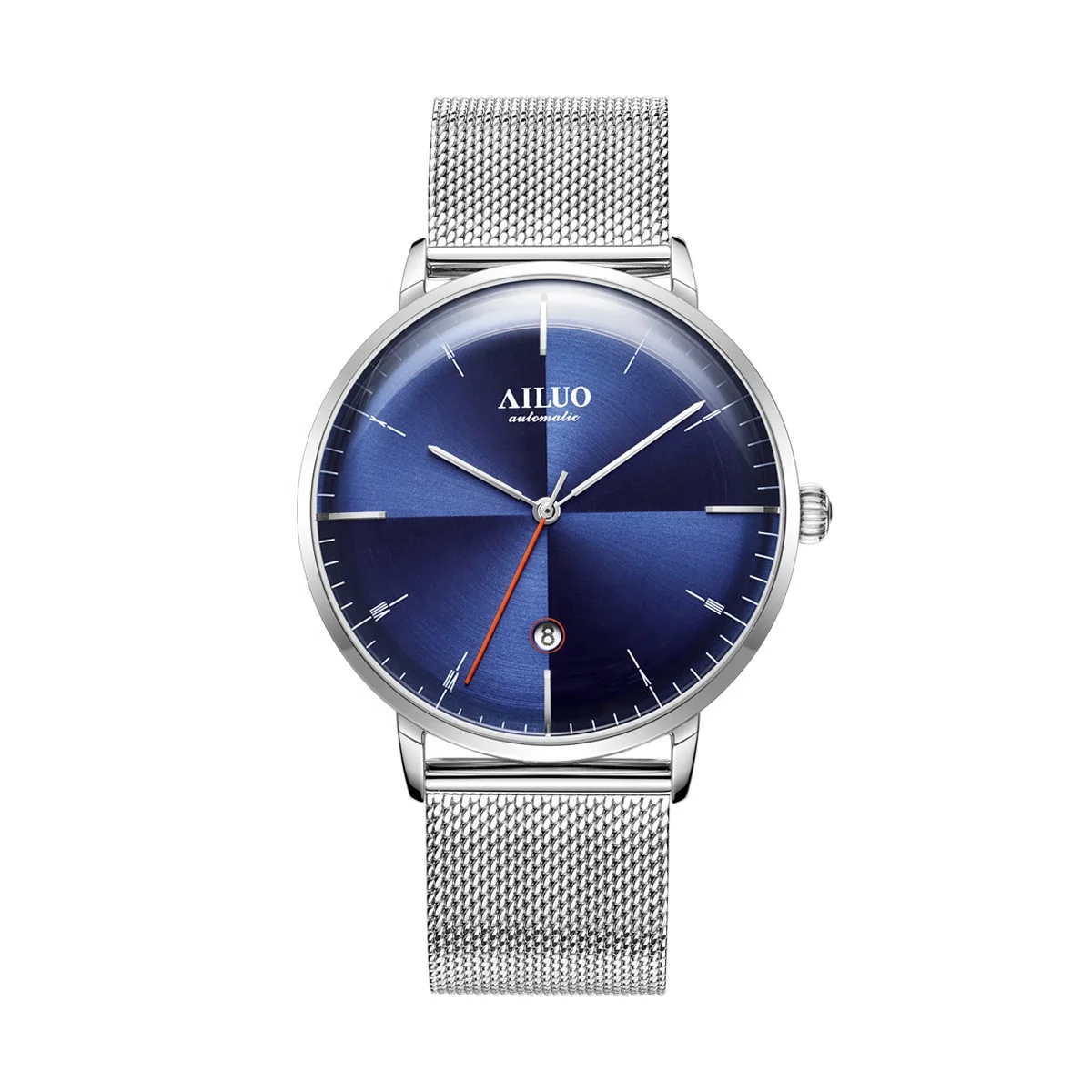 
Small MOQ New 304 Steel or 316L Stainless Steel Wristband Mens Custom Logo Mechanical Automatic Chronograph Wrist Watches 