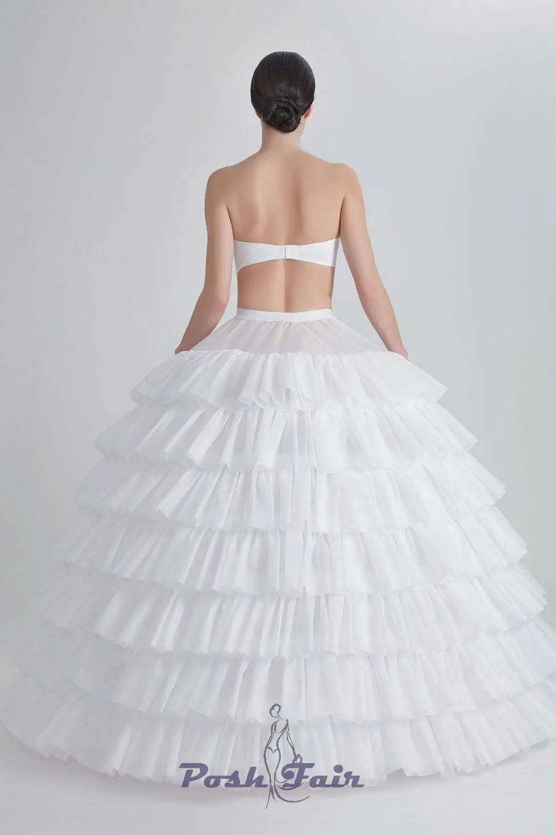 AL1643 high quality 6 hoop 7 layer lotus wedding dresses Bride Violent long Steel ring 8mm cancan petticoat underskirt