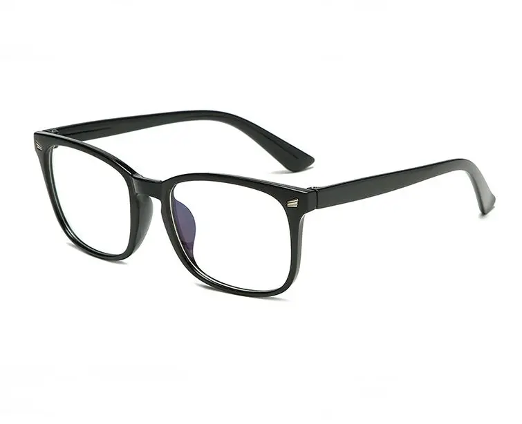 Rectangle Frame Glasses Student Women Men Decoration Eyeglasses Unisex Transparent Resin Black Flat Lens Reading Glasses