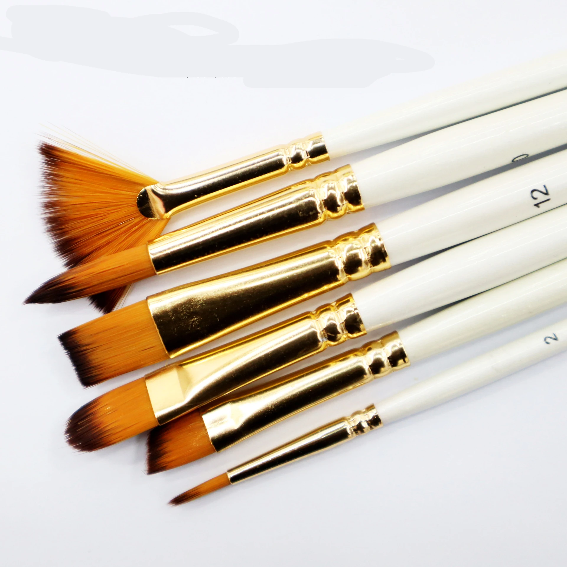 6pcs New Styles Art Products Art Paint Brushes Fine Nylon Hair Painting Brush Set