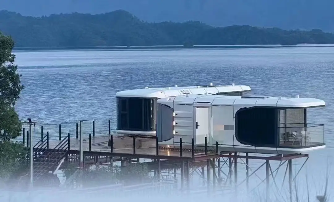 E07 Modern fashion luxury design camping capsule prefabricated house capsule house space capsule with intelligent system