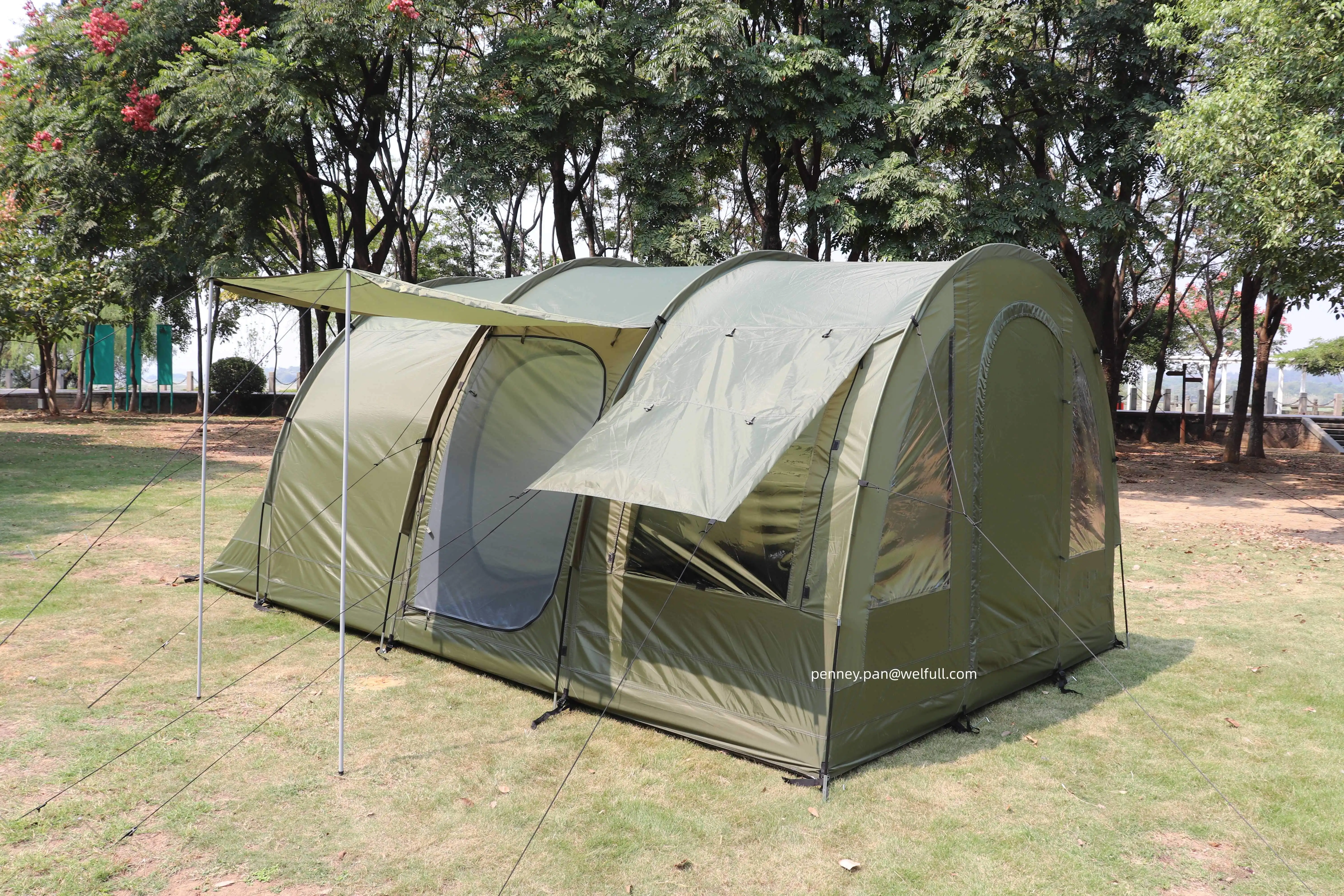 3 Room German Family Water Proof 3000mm Proof Family 6 Person Tunnel  Big Camping Tent Family Outdoor