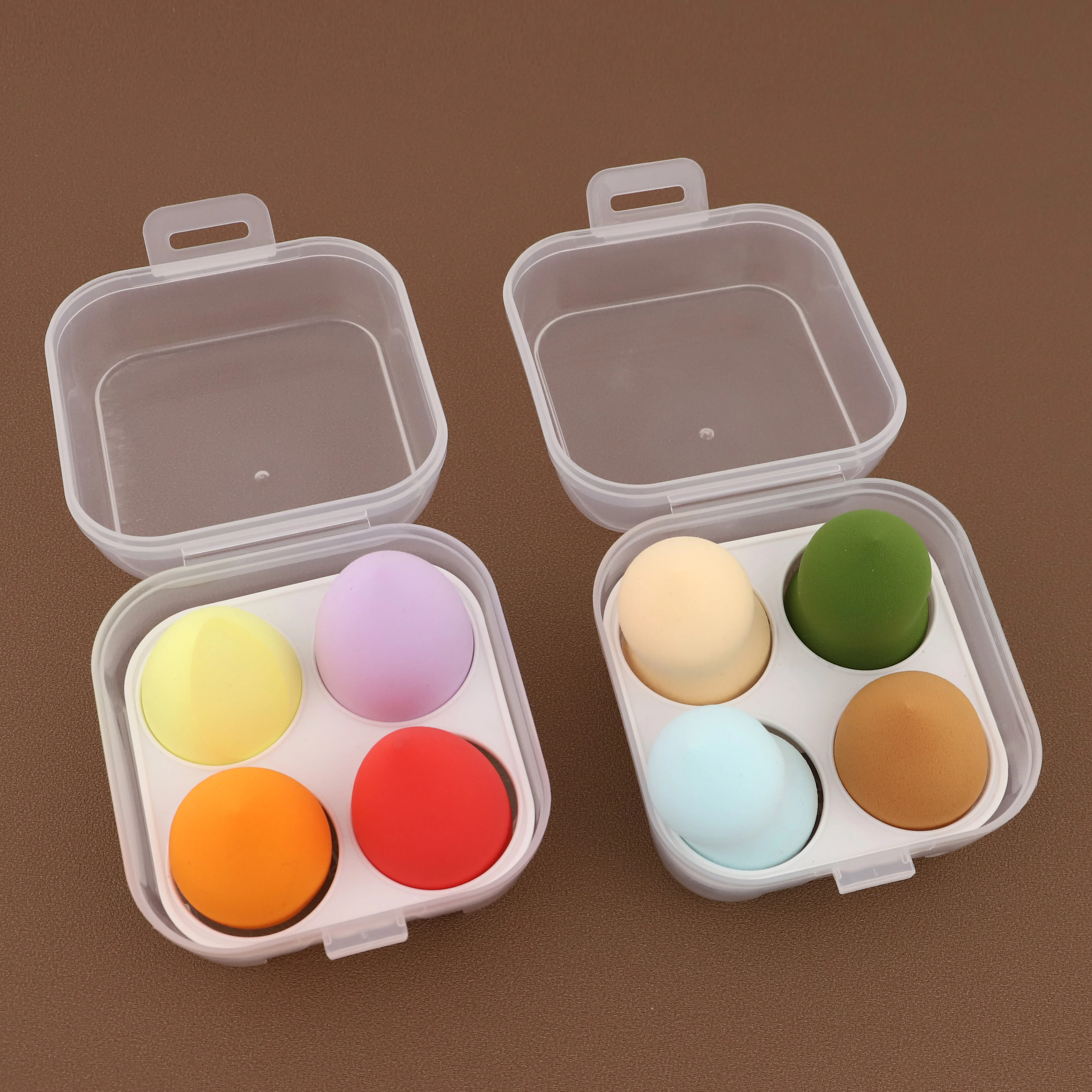 facial sponges packaging cosmetic beautiful blender for liquid cream and powder colored make up sponge set