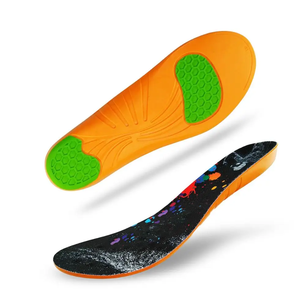 Shock Absorption Cushioned Pu Pouring Sport Insole For Running Shoes Comfort Soft Sneaker Inner Pad