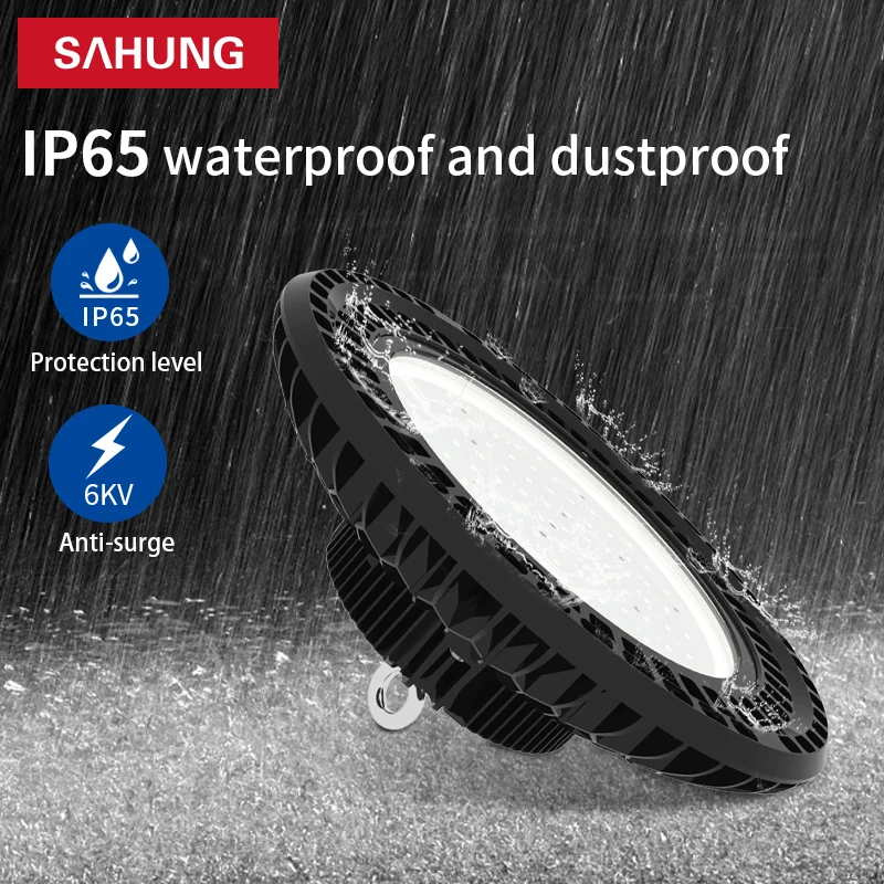 High Power IP65 Workshop Warehouse UFO High Bay Lamp 100W 150W 200W High Luminous Efficiency 170LM/W LED Highbay Lamps