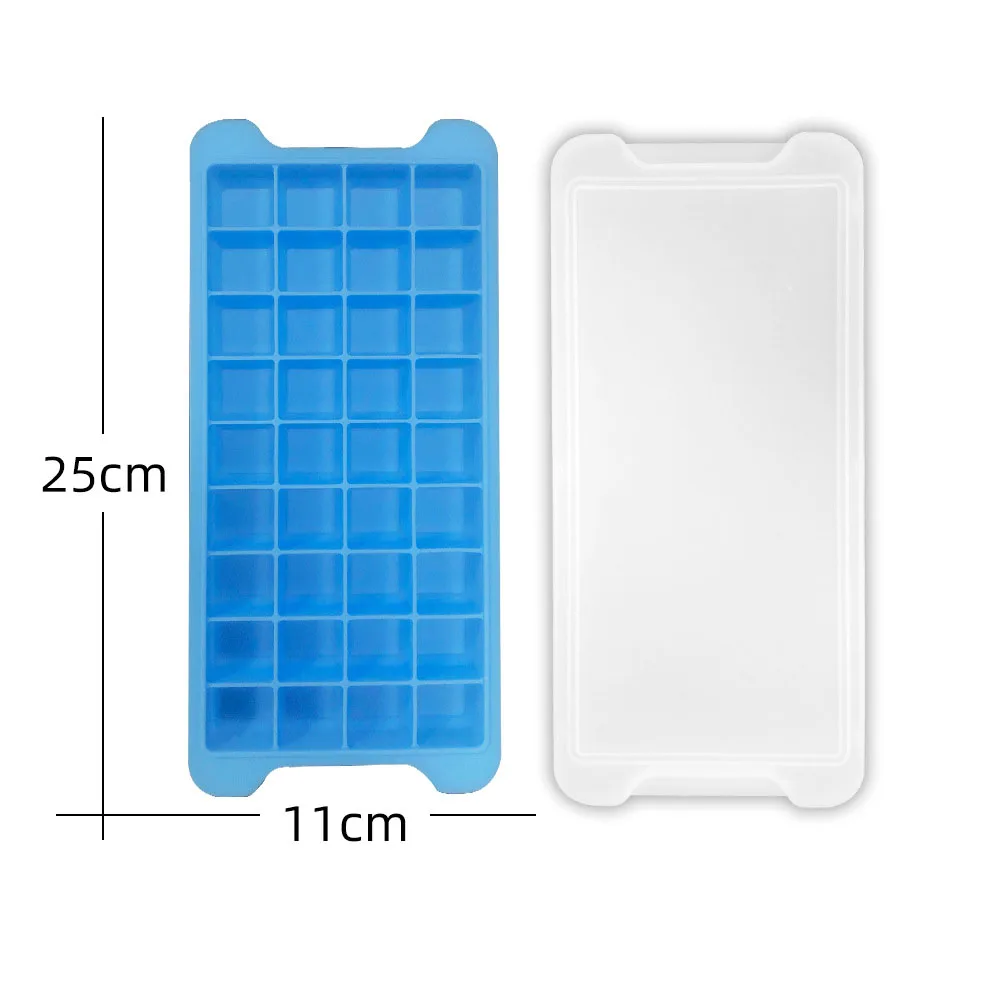 36 Cavities Cocktail Whiskey Chocolate Stackable Easy Release Silicone Ice Cube Tray Molds With Covers