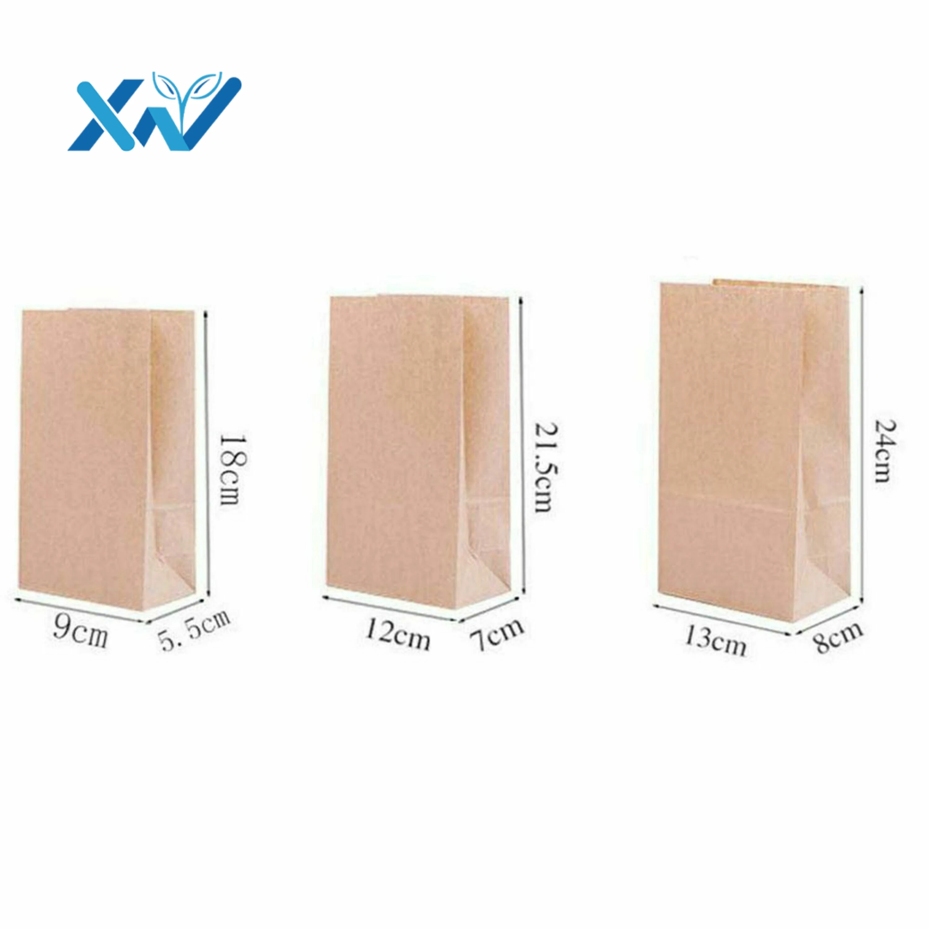 Wholesale Food Grade Custom Printed Logo Sandwich Hot Dog Packaging Brown White Kraft Paper Bag