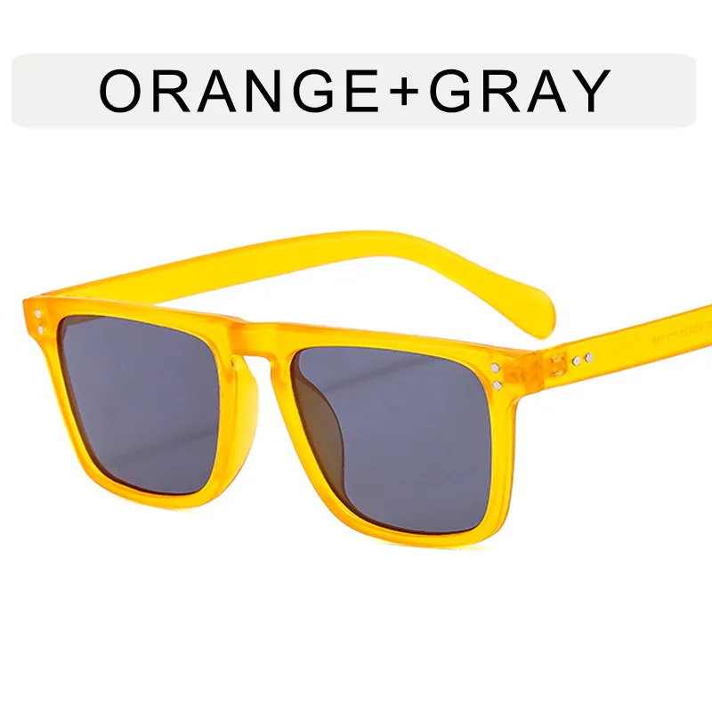 2023 UNOC New Fashion Retro Studs Square Sunglasses Shades Uv400 Vintage Korean Style Sun Glasses for Men and Women