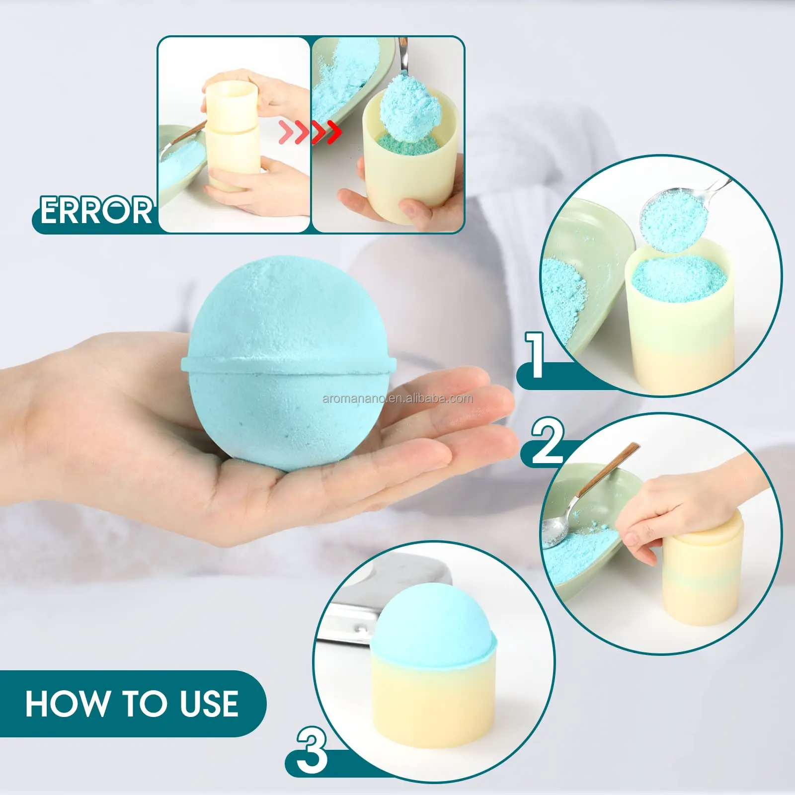 Ароманано DIY пресс для бомб ванны из нержавеющей стали-ручной поделок и коммерческого использования формы
