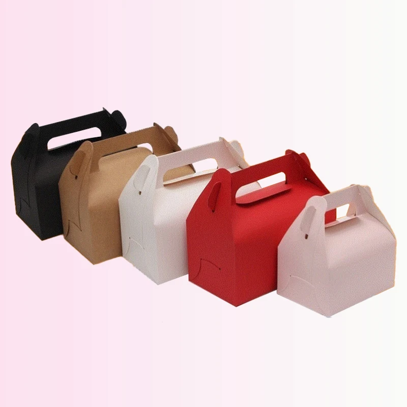 Wholesale Paper Box For Bakery And Cakes Chocolate Food Packaging Custom Your Own Logo Folding Paper Cake Box With Handle