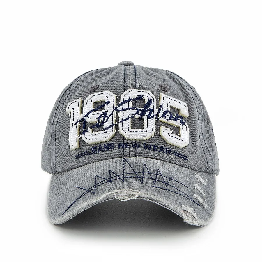 Stick cloth alphabet embroidery baseball cap men wash hole bent eave cap sun protection sun hat