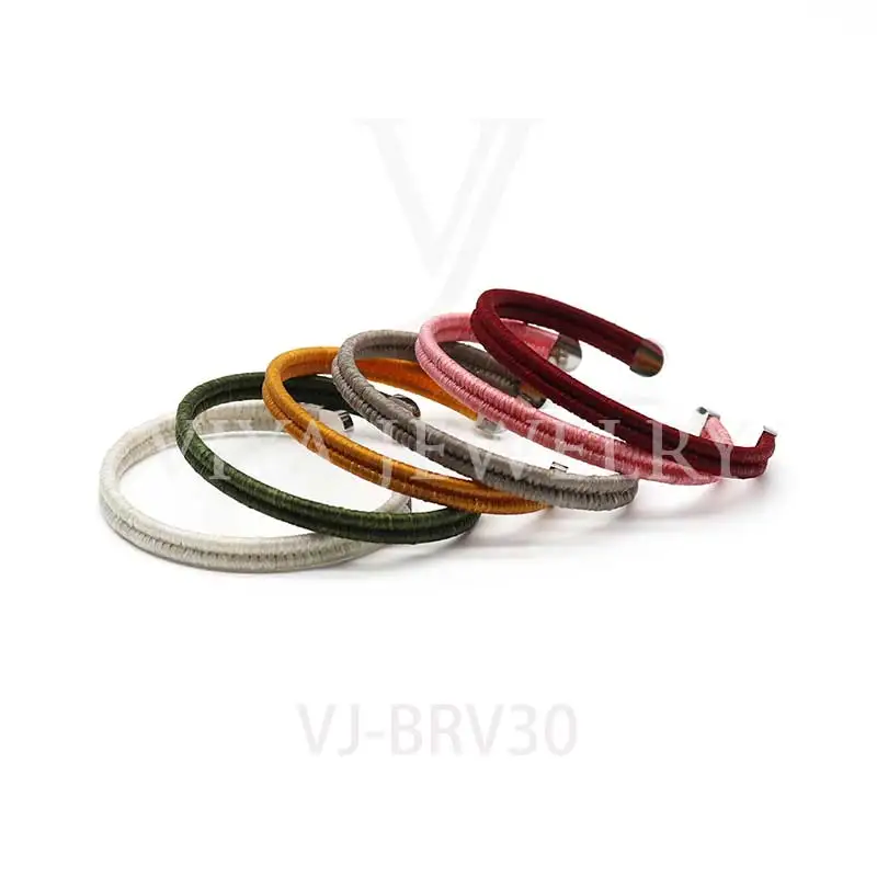 
Handmade 100% Stainless Steel bangle bracelet with rope cover bracelet unisex 