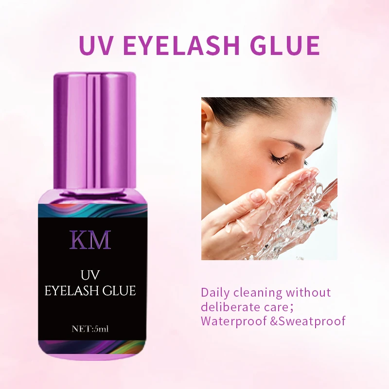 KM UV glue for professional eyelash extension LED eyelash system adhesive LED eyelash glue 5ml