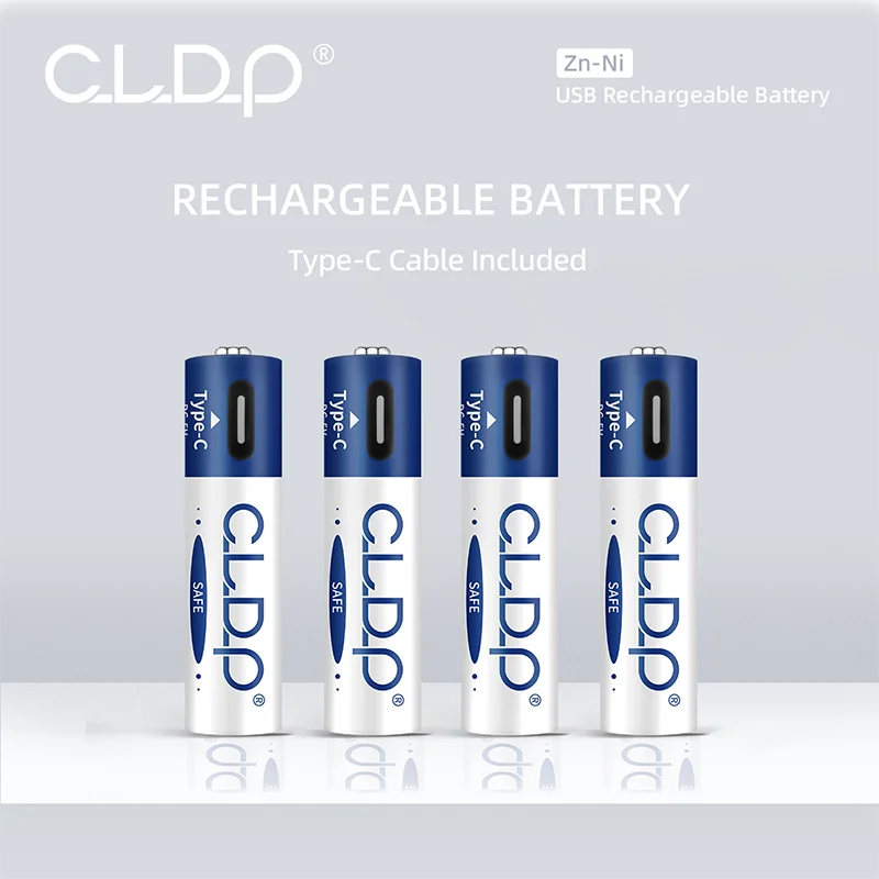 CLDP brand 4pcs per pack No.7 1.6v 500mWh Zinc-Nickel usb aaa rechargeable batteries for wholesale