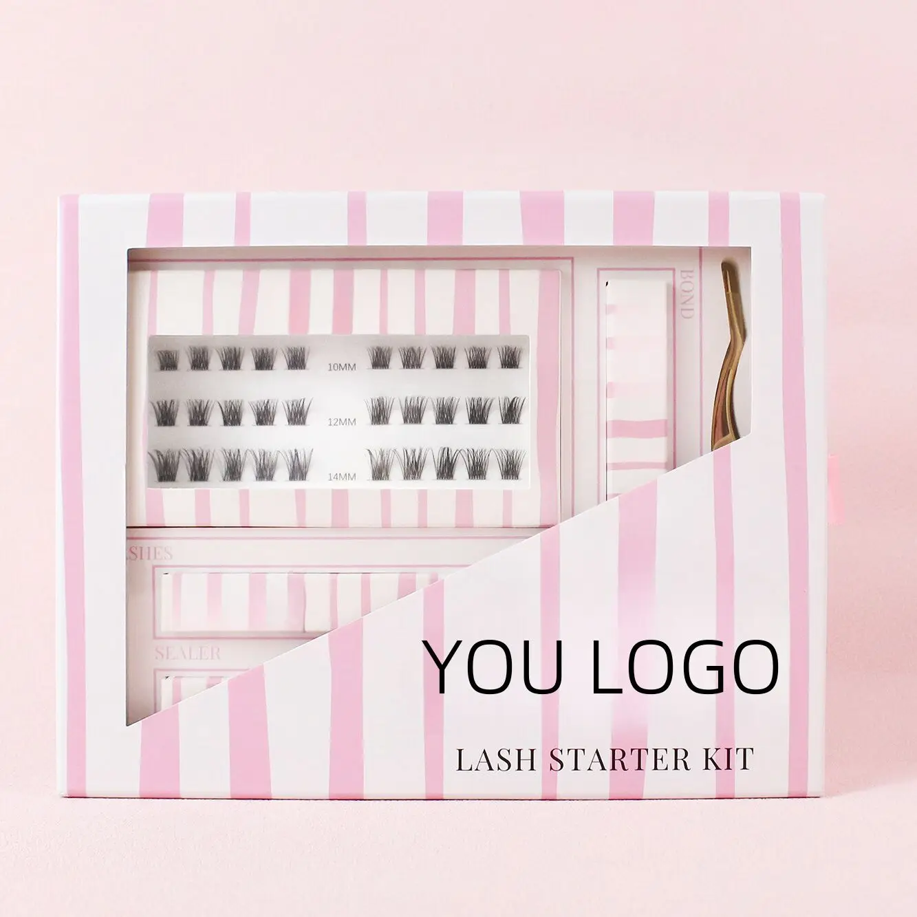 Wholesale customized cluster lashes kit logo Cluster eyelash wholesale diy lash extensions kit segment lash cluster kit