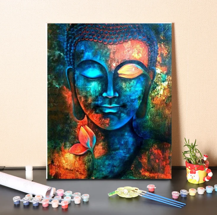 Drop Shipping DIY Digital Painting Custom Buddha Pictures Painting By Numbers Handmade Oil Acrylic Canvas Drawing For Wall Art