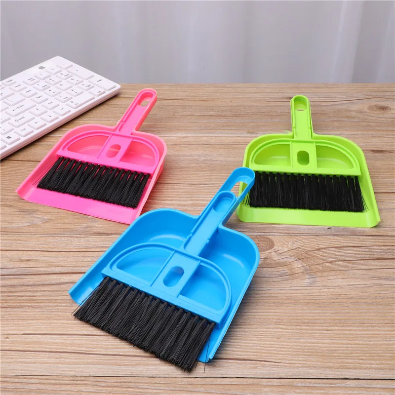 Household Desktop Mini Plastic Broom Keyboard Cleaning Brush Small Broom and Dustpan Set