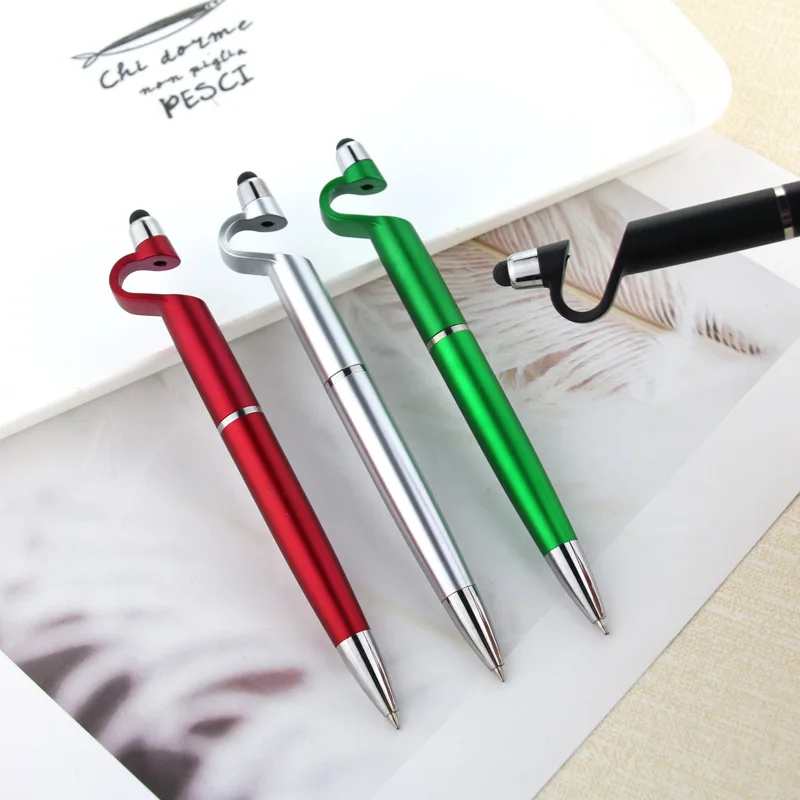 Promotional Blue Plastic Ball Pen Custom Logo phone holder touch screens pens for ipone ipad android phone