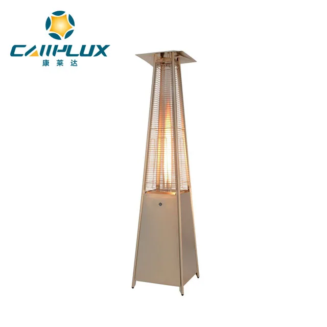 Stand glass tube square Pyramid flame Gas Patio heater