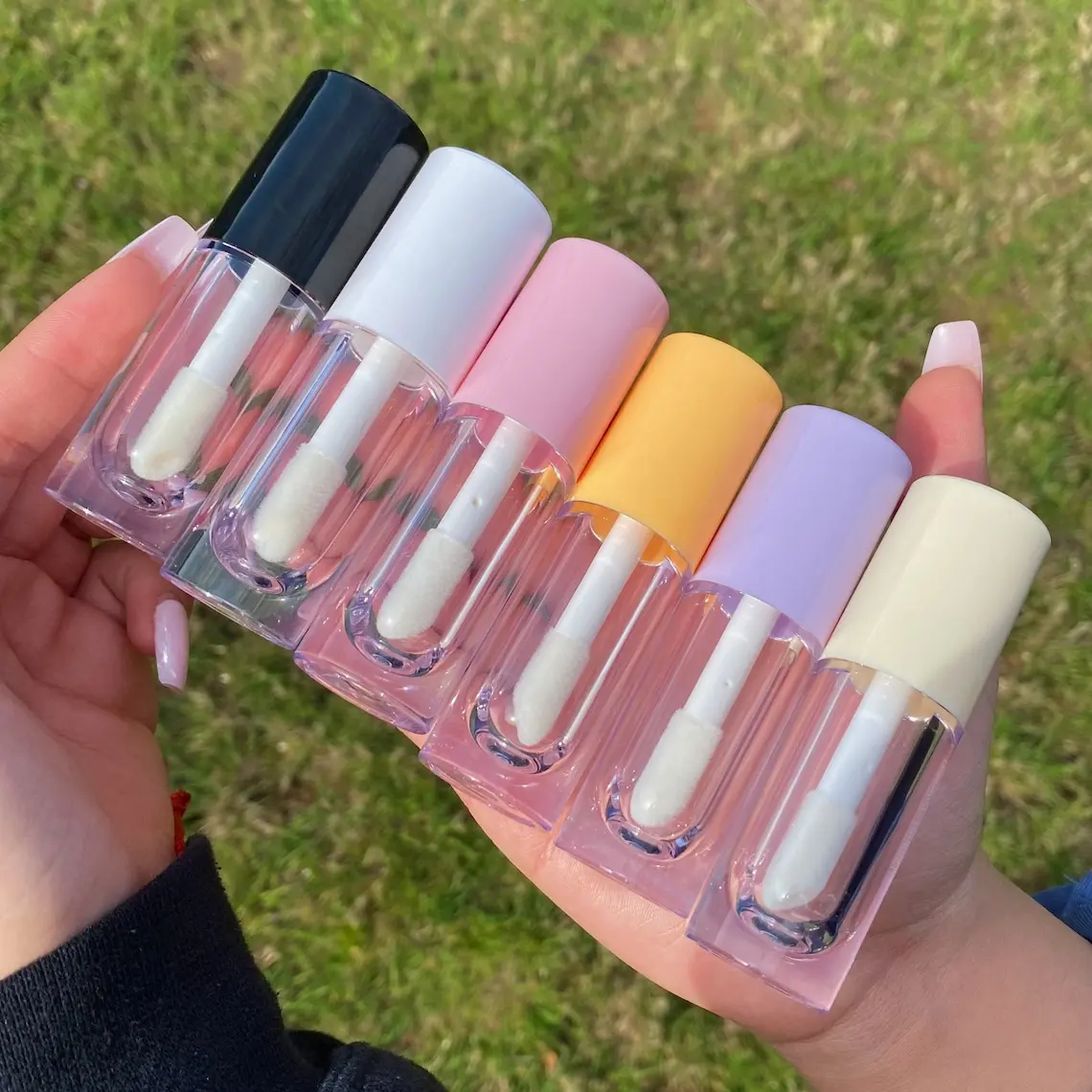 Free Sample Professional Plastic Cosmetic Tube,Portable Custom 6ml Transparent Mini Pink Cute Clear Empty Lip Gloss Tube