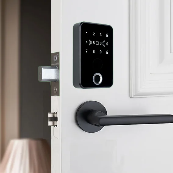 Code Smart Door Lock Mechanical Key Lock USA Cylinder Lock with Finger Print Scanner