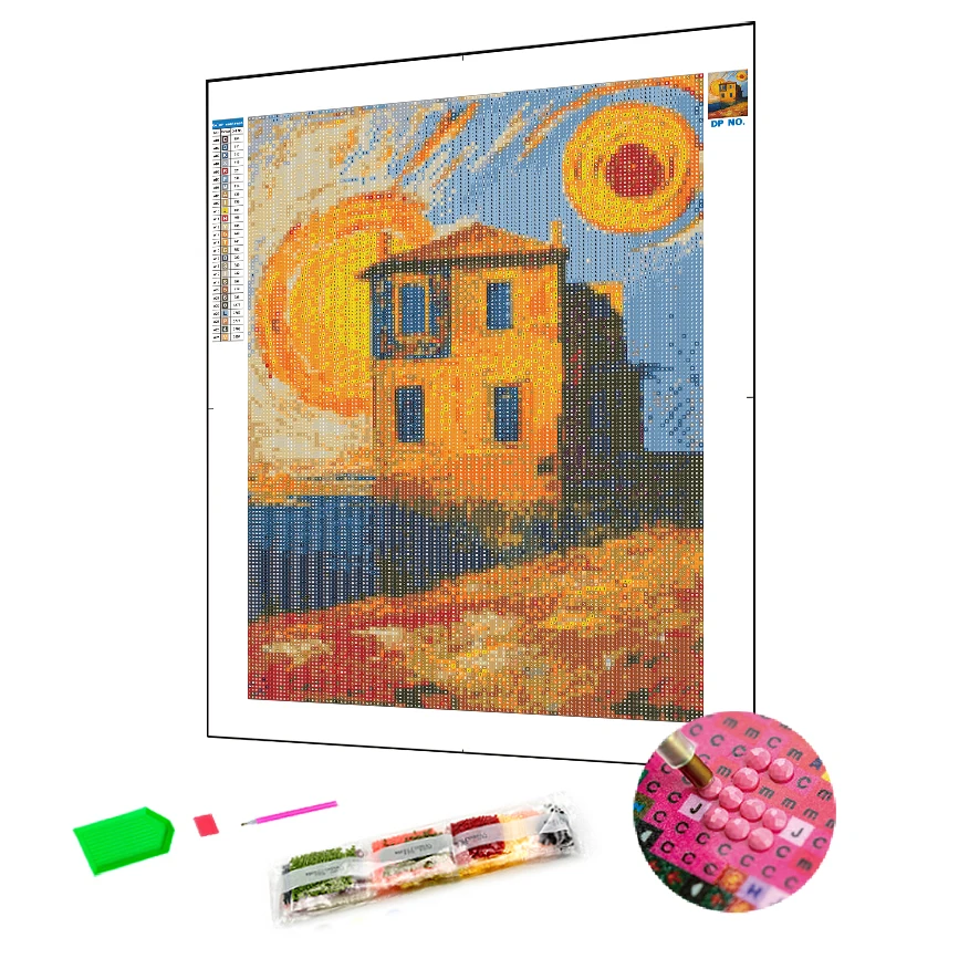 5D DIY House Diamond Painting With Round Gem Art Kits Full Crystals Painting For Adults Home Wall Decor Drawing Gifts