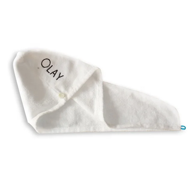 100% Cotton Eucerin Terry Cloth Hair Turban Towel  With Customized Logo