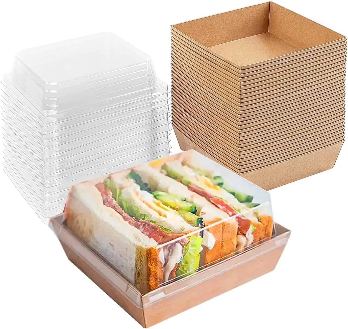 Small Charcuterie Boxes with Clear Lids To Go Paper Charcuterie Box Disposable Food Containers Dessert Boxes for  Food Sandwich