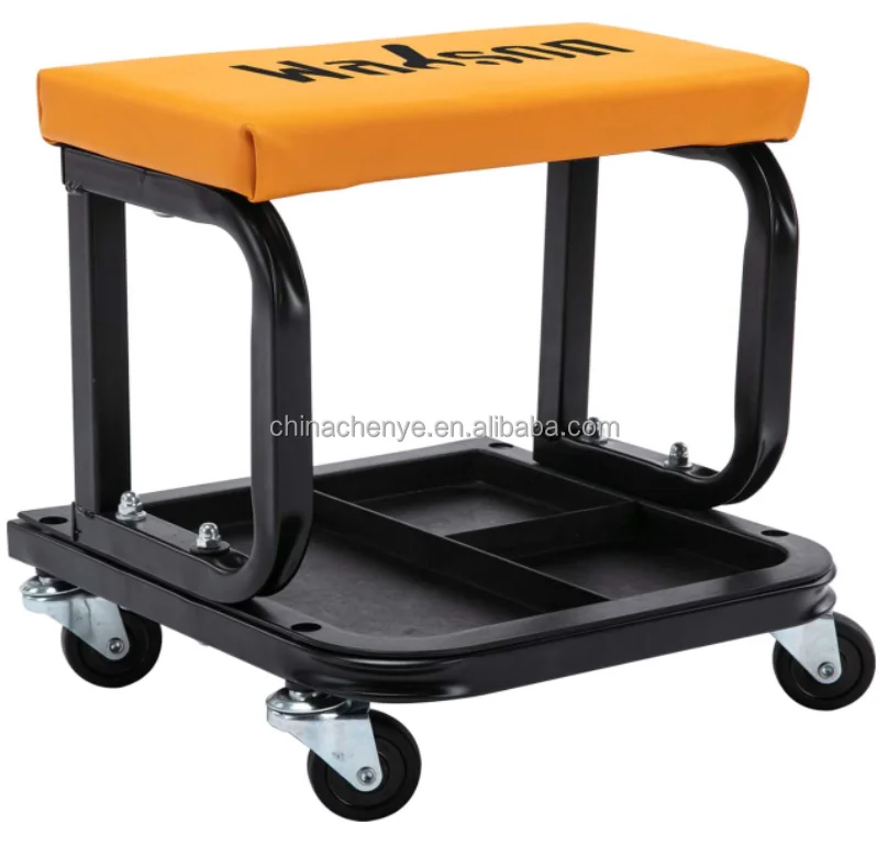 Garage Roller Seat, Upgraded Version, Rolling Shop Mechanic Creeper/Shop Stool with Tool Tray Storage
