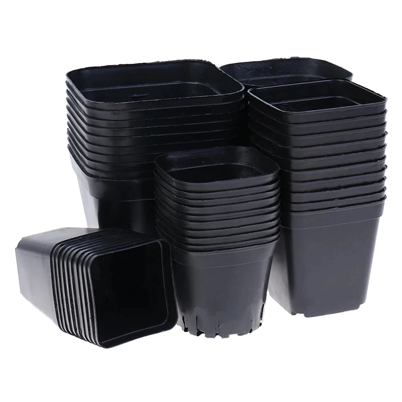 Creative Gardening Plastic Black Color Flower Pots Small Square for Succulent plants vegetable Flower Pot
