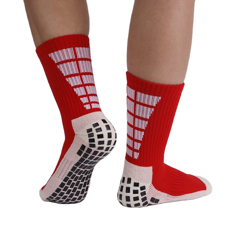 New design trendy custom logo thickened football socks non slip comfortable custom grip socks