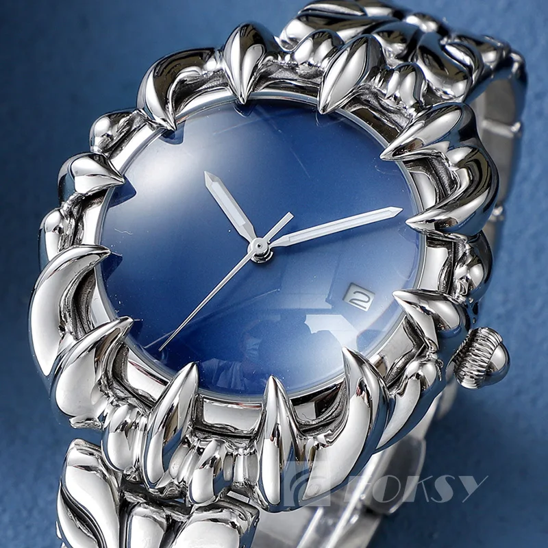Custom Design Strange Twisted Claw Unique Watch Japan Movement Stainless Steel Quartz Watches for Men With Date