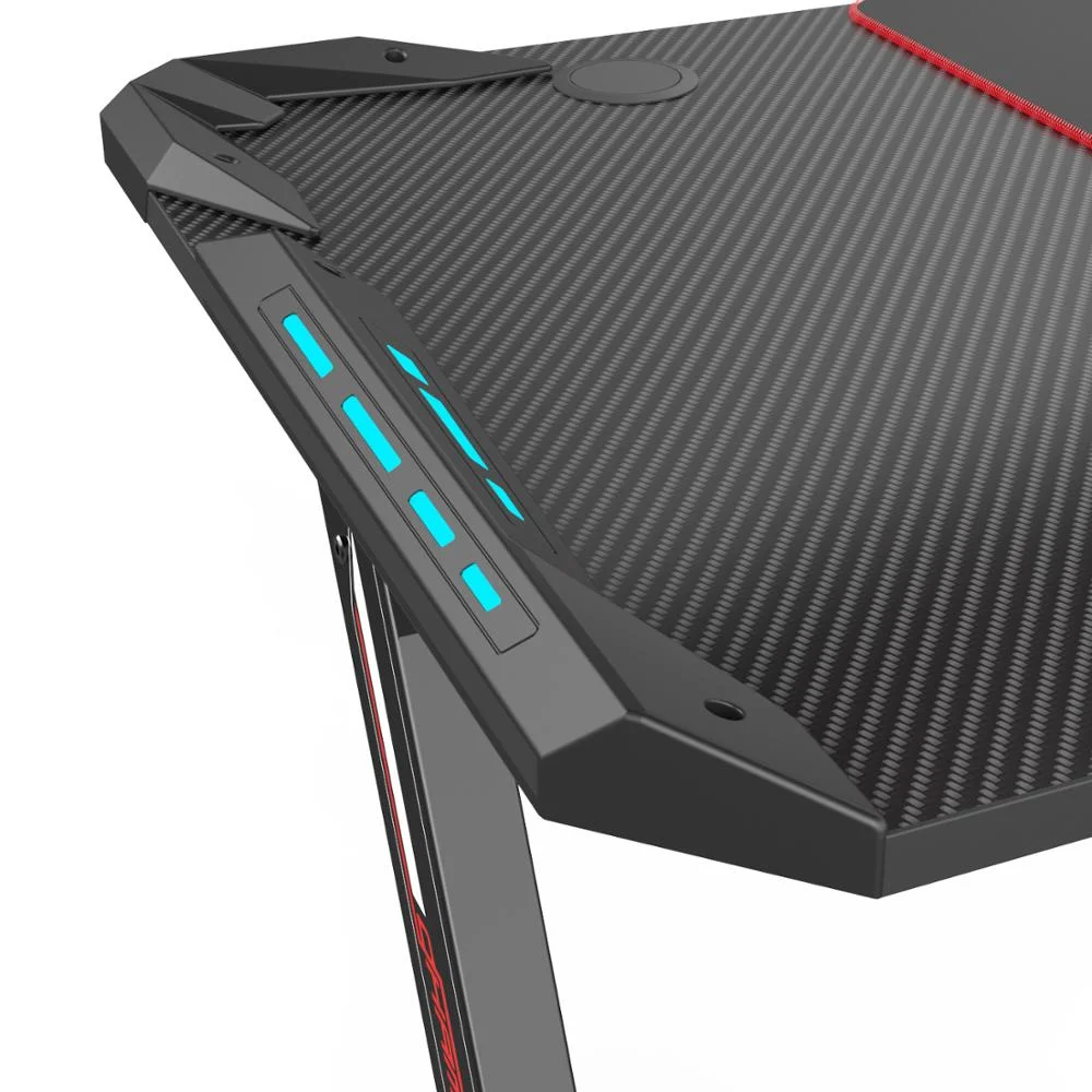 DESINGA Z Shape Computer Table Gaming Desk Large Size 60inch Black Metal Cartoon Modern Commercial Furniture PC Desk CE&ROHS&FCC