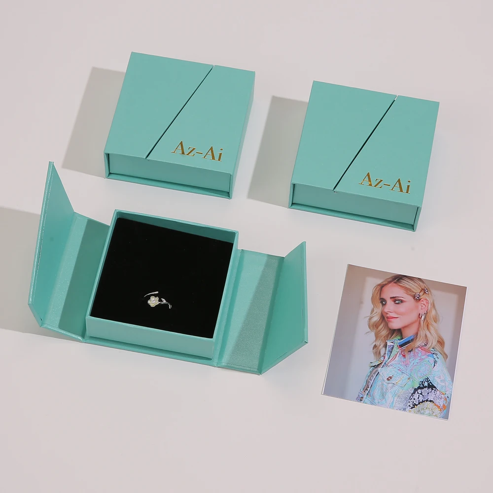 Custom Logo Luxury Double door Jewelry Packaging Necklace Paper Box Handmade eco-friend Jewellery gift Boxes With Ribbons