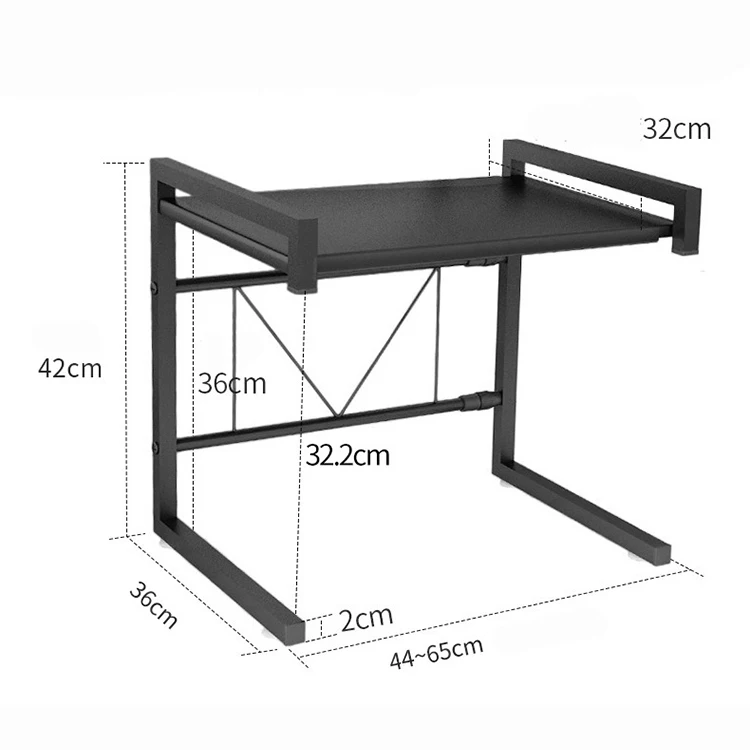 Adjustable Heavy Duty Stand Kitchen Counter Top Organizer Shelf 2 Tier Extendable Microwave Oven Rack