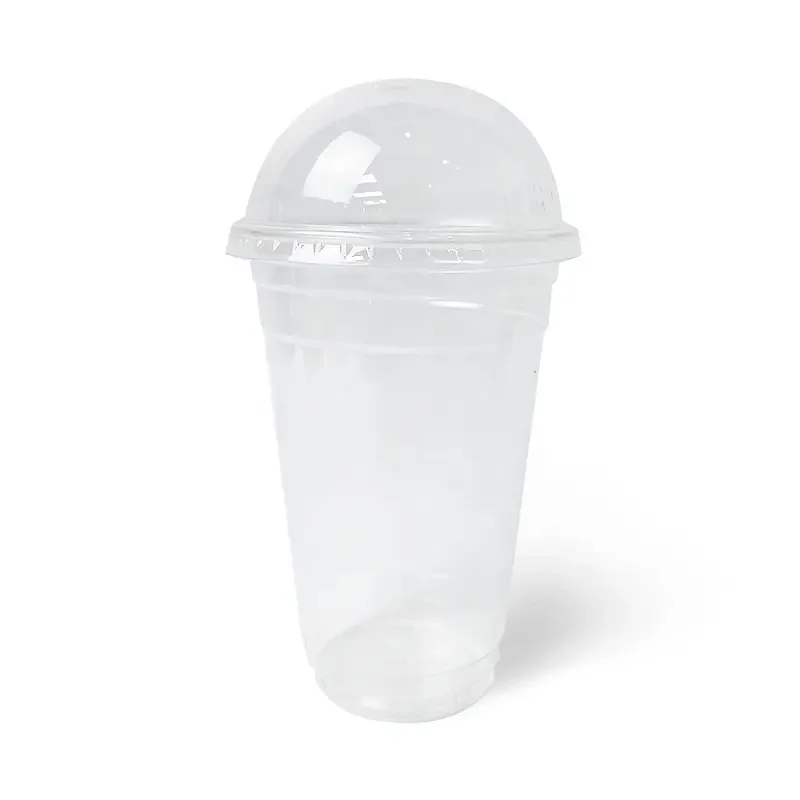 newly compostable 1oz/4oz/5oz/6oz/8oz sauce bubble tea boba beverage coffee cups clear pla biodegradable cup with seal lid